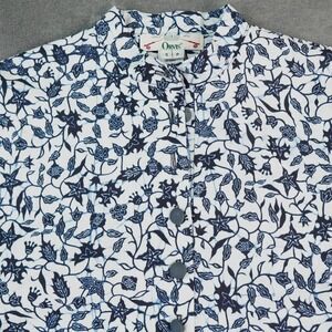 VTG Orvis Dress Womens 4 P Blue White Floral USA Belted Cottagecore Boho Prairie